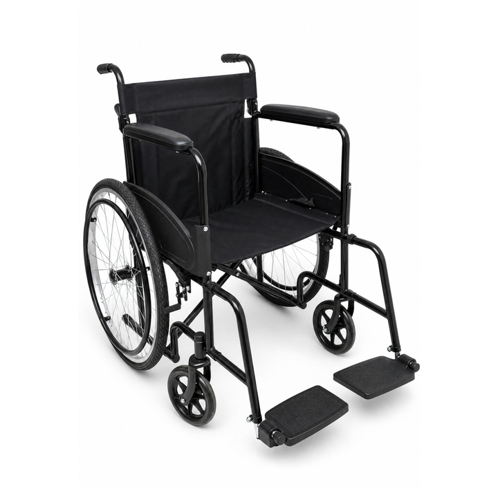 Silla De Ruedas 18" Plegable De Acero